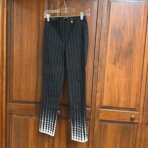Robell pants- black with white polka dots, size 34, super slim fit